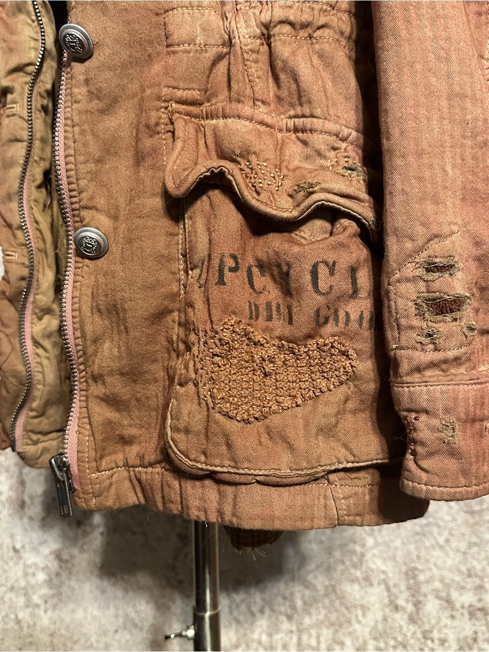 Upcycled // heavily mended salvaged jacket
